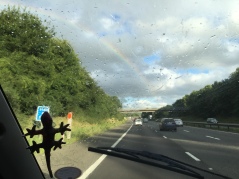 Rainbow through windscreen